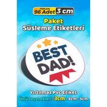 Sb Store Babalar Günü Ambalaj Hediye Paket Süsleme Etiketi Model 43 - 96 Adet 3cm