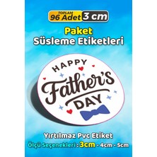 Sb Store Babalar Günü Ambalaj Hediye Paket Süsleme Etiketi Model 55 - 96 Adet 3cm