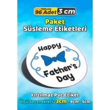 Sb Store Babalar Günü Ambalaj Hediye Paket Süsleme Etiketi Model 60 - 96 Adet 3cm