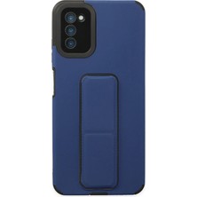 SÜS Mey Ithalat®  Samsung Galaxy A03S Kılıf Mega Standlı Silikon - Mavi
