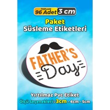 Sb Store Babalar Günü Ambalaj Hediye Paket Süsleme Etiketi Model 64 - 96 Adet 3cm