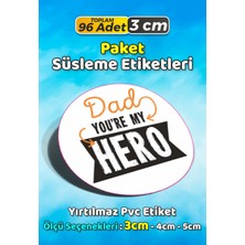 Sb Store Babalar Günü Ambalaj Hediye Paket Süsleme Etiketi Model 61 - 96 Adet 3cm