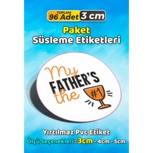 Sb Store Babalar Günü Ambalaj Hediye Paket Süsleme Etiketi Model 62 - 96 Adet 3cm