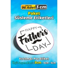 Sb Store Babalar Günü Ambalaj Hediye Paket Süsleme Etiketi Model 51 - 96 Adet 3cm