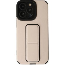 SÜS Mey Ithalat®   iPhone 13 Pro Max Kılıf Mega Standlı Silikon - Gold