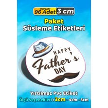 Sb Store Babalar Günü Ambalaj Hediye Paket Süsleme Etiketi Model 69 - 96 Adet 3cm