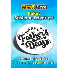 Sb Store Babalar Günü Ambalaj Hediye Paket Süsleme Etiketi Model 66 - 96 Adet 3cm