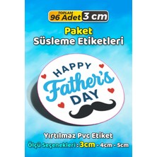 Sb Store Babalar Günü Ambalaj Hediye Paket Süsleme Etiketi Model 54 - 96 Adet 3cm