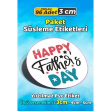 Sb Store Babalar Günü Ambalaj Hediye Paket Süsleme Etiketi Model 57 - 96 Adet 3cm