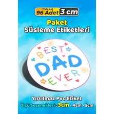 Sb Store Babalar Günü Ambalaj Hediye Paket Süsleme Etiketi Model 56 - 96 Adet 3cm