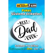 Sb Store Babalar Günü Ambalaj Hediye Paket Süsleme Etiketi Model 58 - 96 Adet 3cm