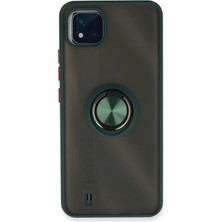 SÜS Mey Ithalat®  Realme C11 2021 Kılıf Montreal Yüzüklü Silikon Kapak - Yeşil