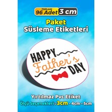 Sb Store Babalar Günü Ambalaj Hediye Paket Süsleme Etiketi Model 65 - 96 Adet 3cm