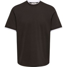 Only & Sons Onsdean Rlx Ss Double Layer Tee Erkek Kahverengi T-Shirt - 22041397