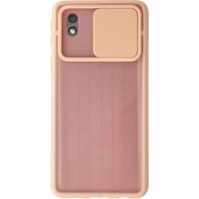 SÜS Mey Ithalat®  Samsung Galaxy A01 Core Kılıf Palm Buzlu Kamera Sürgülü Silikon - Pembe