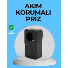 Eldenör Termal Korumalı Priz Otomatik Çocuk Kilidi 4 USB Type C