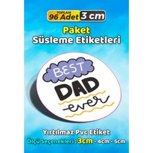 Sb Store Babalar Günü Ambalaj Hediye Paket Süsleme Etiketi Model 85 - 96 Adet 3cm