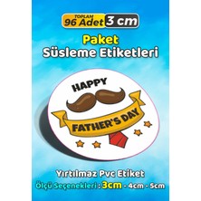 Sb Store Babalar Günü Ambalaj Hediye Paket Süsleme Etiketi Model 81 - 96 Adet 3cm