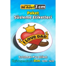 Sb Store Babalar Günü Ambalaj Hediye Paket Süsleme Etiketi Model 82 - 96 Adet 3cm