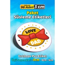 Sb Store Babalar Günü Ambalaj Hediye Paket Süsleme Etiketi Model 83 - 96 Adet 3cm