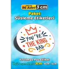 Sb Store Babalar Günü Ambalaj Hediye Paket Süsleme Etiketi Model 97 - 96 Adet 3cm