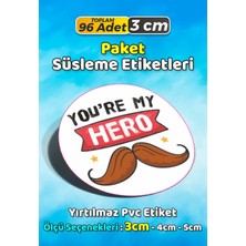 Sb Store Babalar Günü Ambalaj Hediye Paket Süsleme Etiketi Model 96 - 96 Adet 3cm