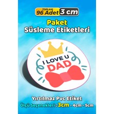 Sb Store Babalar Günü Ambalaj Hediye Paket Süsleme Etiketi Model 91 - 96 Adet 3cm