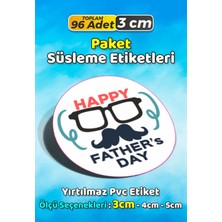 Sb Store Babalar Günü Ambalaj Hediye Paket Süsleme Etiketi Model 80 - 96 Adet 3cm