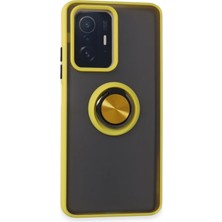 SÜS Mey Ithalat®   Mi 11T Pro Kılıf Montreal Yüzüklü Silikon Kapak - Sarı