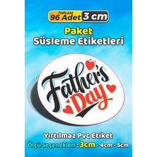 Sb Store Babalar Günü Ambalaj Hediye Paket Süsleme Etiketi Model 107 - 96 Adet 3cm