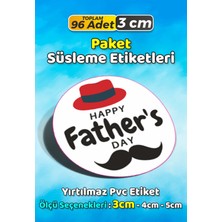 Sb Store Babalar Günü Ambalaj Hediye Paket Süsleme Etiketi Model 105 - 96 Adet 3cm