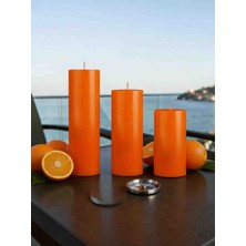 İV BLUE PURPLE Orange Kokulu 3 Boy Set Mum Çap 7 cm Turuncu