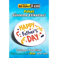 Sb Store Babalar Günü Ambalaj Hediye Paket Süsleme Etiketi Model 102 - 96 Adet 3cm