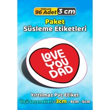 Sb Store Babalar Günü Ambalaj Hediye Paket Süsleme Etiketi Model 109 - 96 Adet 3cm