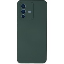 SÜS Mey Ithalat®  Vivo V23 5g Kılıf Nano Içi Kadife Silikon - Koyu Yeşil
