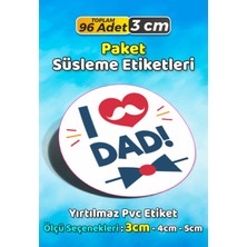 Sb Store Babalar Günü Ambalaj Hediye Paket Süsleme Etiketi Model 77 - 96 Adet 3cm