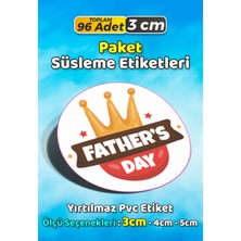 Sb Store Babalar Günü Ambalaj Hediye Paket Süsleme Etiketi Model 93 - 96 Adet 3cm