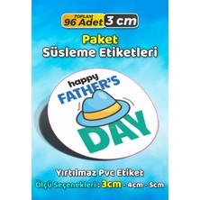 Sb Store Babalar Günü Ambalaj Hediye Paket Süsleme Etiketi Model 99 - 96 Adet 3cm