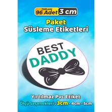 Sb Store Babalar Günü Ambalaj Hediye Paket Süsleme Etiketi Model 71 - 96 Adet 3cm