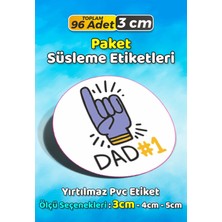 Sb Store Babalar Günü Ambalaj Hediye Paket Süsleme Etiketi Model 84 - 96 Adet 3cm