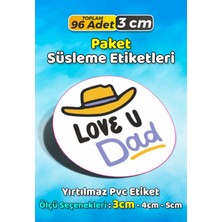 Sb Store Babalar Günü Ambalaj Hediye Paket Süsleme Etiketi Model 86 - 96 Adet 3cm