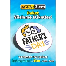 Sb Store Babalar Günü Ambalaj Hediye Paket Süsleme Etiketi Model 87 - 96 Adet 3cm