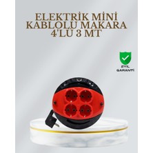 Eldenör Ce Belgeli 3 Metre 4’lü Kablolu Priz Makara