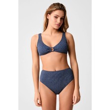 Kom Raıgh Simli Kumaş Aksesuar Detay Bikini