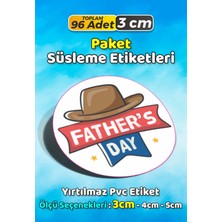 Sb Store Babalar Günü Ambalaj Hediye Paket Süsleme Etiketi Model 94 - 96 Adet 3cm