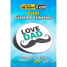 Sb Store Babalar Günü Ambalaj Hediye Paket Süsleme Etiketi Model 72 - 96 Adet 3cm
