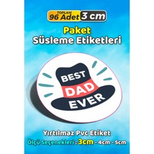 Sb Store Babalar Günü Ambalaj Hediye Paket Süsleme Etiketi Model 90 - 96 Adet 3cm