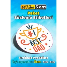 Sb Store Babalar Günü Ambalaj Hediye Paket Süsleme Etiketi Model 98 - 96 Adet 3cm