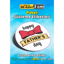 Sb Store Babalar Günü Ambalaj Hediye Paket Süsleme Etiketi Model 89 - 96 Adet 3cm