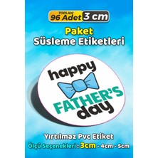 Sb Store Babalar Günü Ambalaj Hediye Paket Süsleme Etiketi Model 100 - 96 Adet 3cm